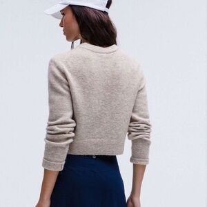 lululemon athletica Heathered Crepe Alpaca Wool-Blend Cropped Sweater - Beige
